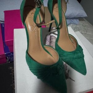 Jessica Simpson Green Suede Heels